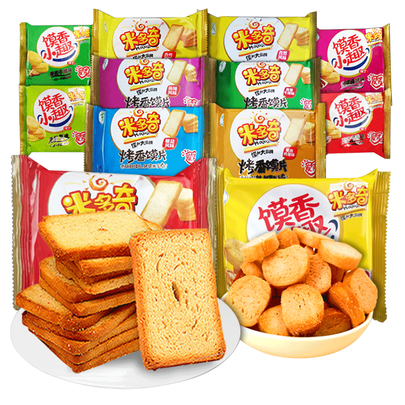 米多奇烤香饃片 健康美味，一箱盡享休閑早餐與年貨零食